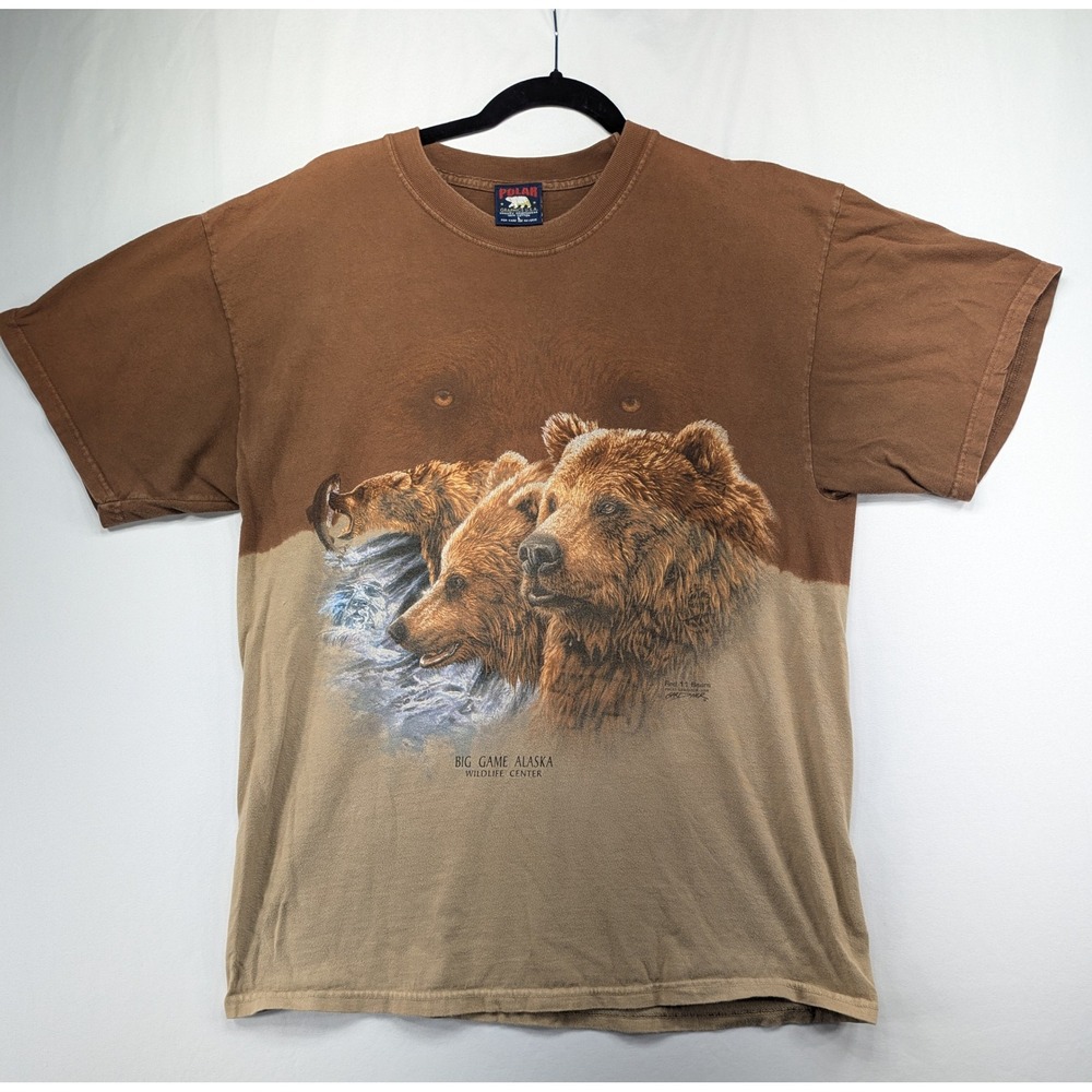 Polar Graphics USA‎ Big Game Alaska Wildlife Center Find 11 Bears T-Shirt Mens L